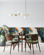 Samolepicí velkoformátový panel XXL MAR002 - Zelený mramor se zlatou žílou Carrara o rozměru 120 x 280 cm