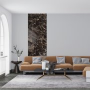 Samolepicí velkoformátový panel XXL MAR007 - Černý mramor se modrošedým žilkováním Dark Emperador efekt o rozměru 120 x 280 cm