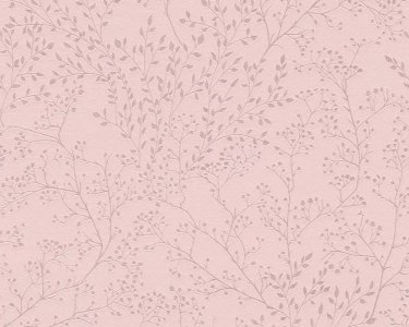 Vliesová tapeta listy s leskem, přírodní motiv, starorůžová 381002 / Tapety na zeď 38100-2 Trendwall 2 (0,53 x 10,05 m) A.S.Création