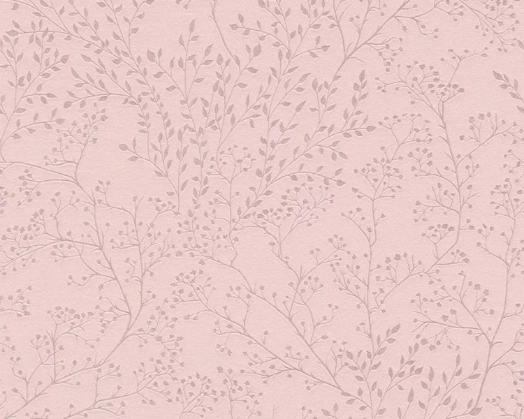 Vliesová tapeta listy s leskem, přírodní motiv, starorůžová 381002 / Tapety na zeď 38100-2 Trendwall 2 (0,53 x 10,05 m) A.S.Création