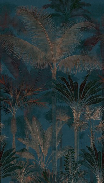 Vliesová fototapeta tropická noc, palmy 1,59 x 2,80 m / Vliesový tapetový panel 761906 Cuba 2 A.S.Création