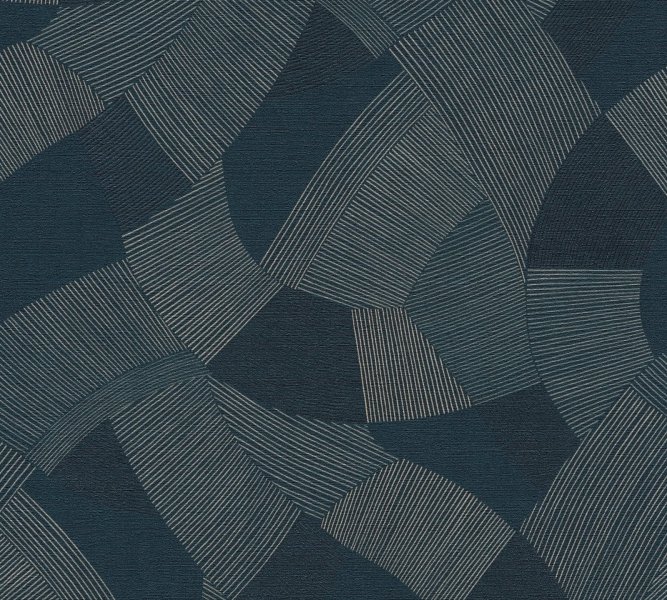 Vliesová tapeta grafická - modrá, šedá, metalická (0,53 x 10,05 m) 791603 / Tapety na zeď 79160-3 Cuba 2 A.S.Création