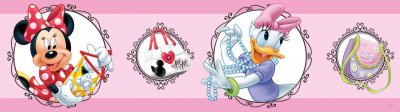Samolepicí bordura pro děti Minnie a Mickey WBD8090 (10 cm x 5 m) / Mickey Mouse Cute WBD 8090 Dětské samolepicí bordury AG Design