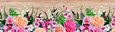 Samolepicí bordura Barevné květy WB8240 (14 cm x 5 m) / WB 8240 dekorativní samolepicí bordury AG Design