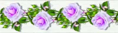 Samolepicí bordura Květy Růže WB8229 (14 cm x 5 m) / WB 8229 Květiny Flowers dekorativní samolepicí bordury AG Design