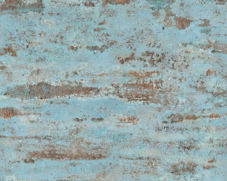 Vliesová tapeta modrá, hnědá, oranžová, stará omítka 374153 / Tapety na zeď 37415-3 New Studio 2.0 (0,53 x 10,05 m) A.S.Création