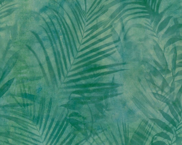 Vliesová tapeta zelená, modrá, žlutá, džungle, listy 374112 / Tapety na zeď 37411-2 New Studio 2.0 (0,53 x 10,05 m) A.S.Création