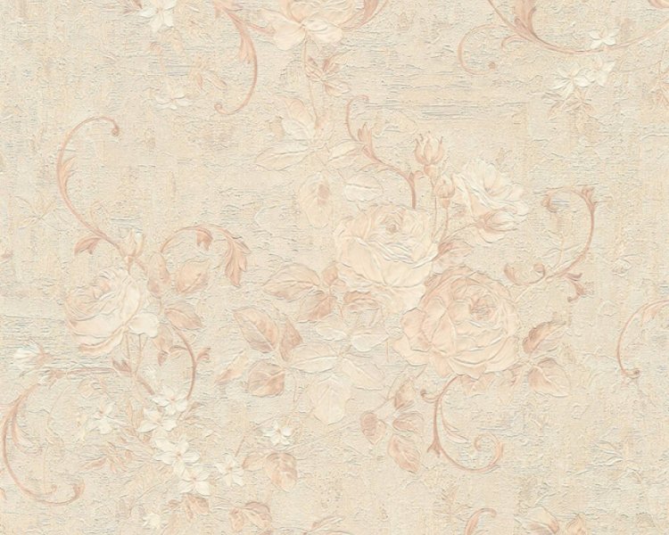 Vliesová tapeta 37224-2 zámecká, květy hnědá, zlatá / Vliesové tapety na zeď 372242 Romantico (0,53 x 10,05 m) A.S.Création