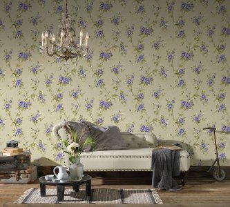 Vliesová tapeta 37226-5 zámecká, fialové květy / Vliesové tapety na zeď 372265 Romantico (0,53 x 10,05 m) A.S.Création