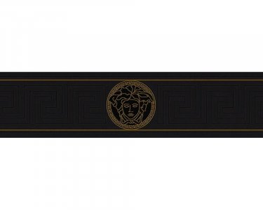 Luxusní vliesová bordura tapeta 93522-4 zlatá černá geometrická / Bordury tapety na zeď 935224 Versace 3 (0,13 x 10,05 m) A.S.Création