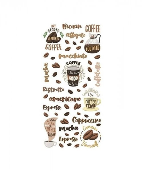 Samolepicí plastická dekorace Coffee 59607 / Plastická samolepka Bellacasa Creative Crearreda (15 x 31 cm)