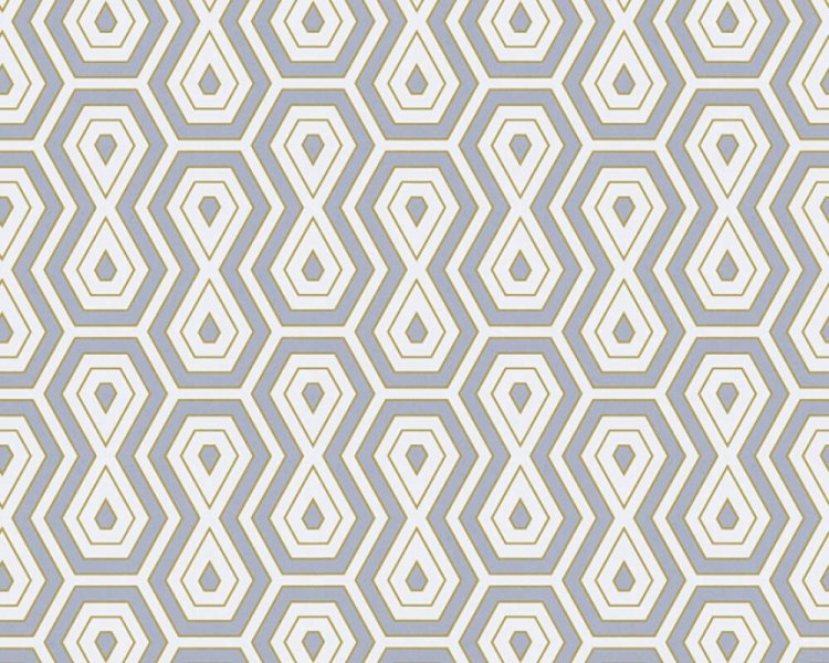 Vliesová tapeta žlutá, šedá, bílá, geometrická 377076 / Tapety na zeď 37707-6 Jungle Chic (0,53 x 10,05 m) A.S.Création