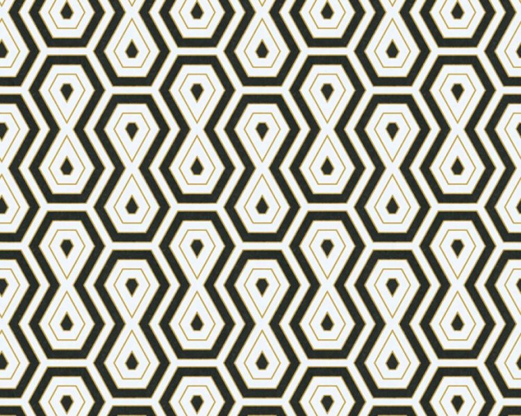 Vliesová tapeta béžová, černá, bílá, geometrická 377075 / Tapety na zeď 37707-5 Jungle Chic (0,53 x 10,05 m) A.S.Création