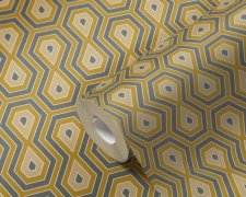 Vliesová tapeta žlutá, šedá, geometrická 377074 / Tapety na zeď 37707-4 Jungle Chic (0,53 x 10,05 m) A.S.Création