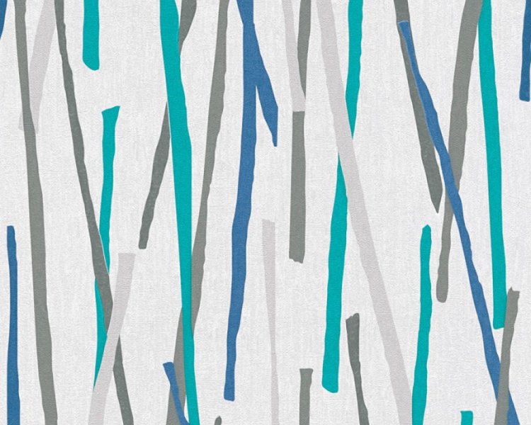 Vliesová tapeta pro teenagery 35599-3 modré, krémové čáry / Tapety na zeď 355993 Pop Colors (0,53 x 10,05 m) A.S.Création