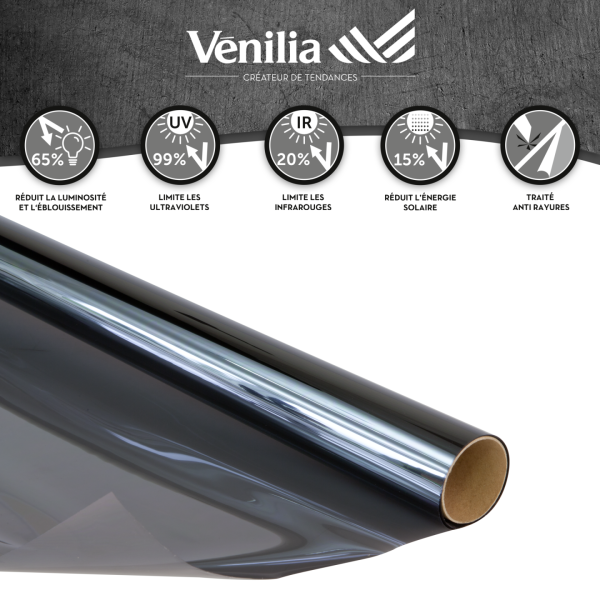 Samolepicí protisluneční fólie na okna, ochrana před horkem, rozměr 92 cm x 2 m / zastiňovací fólie na sklo 53438 Anti Heat Venilia