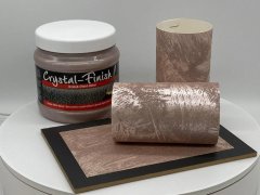 Dekorativní stěrka Pufas Crystal Finish 750g v odstínu Terra - kreativní nátěr na akrylátové bázi bez rozpoštědel s obsahem pravých částeček skla