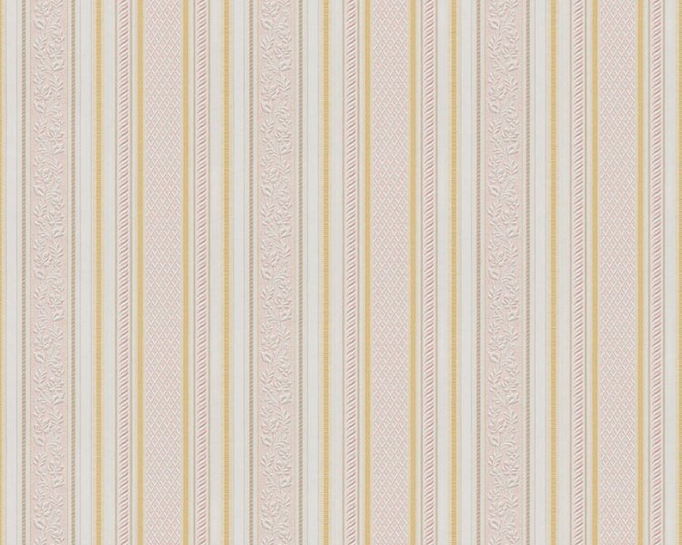 Papírová tapeta 7656-59 barokní, pruhy růžové, zlaté / Papírové tapety na zeď 765659 Concerto 3 (0,53 x 10,05 m) A.S.Création