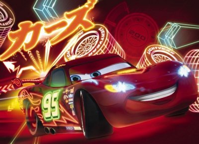 Dětská fototapeta 4 dílná Disney Cars Neon 4-477 / Dětské fototapety Komar (254 x 184 cm)
