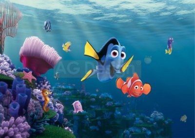 Dětská papírová fototapeta Disney 4 dílná Nemo FTD2223 / Dětské papírové fototapety na zeď FT2223 AG Design (360 x 254 cm)