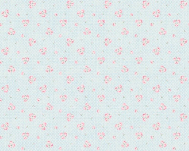 Vliesová tapeta s jemným květinovým vzorem - modrá, růžová, bílá 390671 / Tapety na zeď 39067-1 Maison Charme (0,53 x 10,05 m) A.S.Création