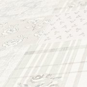 Vliesová tapeta s květinovým kostkovaným vzorem, venkovský styl – krémová, šedá, bílá - matná, mírně strukturovaná vliesová tapeta na zeď od A.S.Création z kolekce Maison Charme