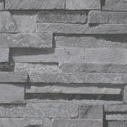 Vliesová tapeta 3D efekt štípaný kámen, břidlice - šedá, černá 4002388163 (0,53 x 10,05 m) A.S.Création