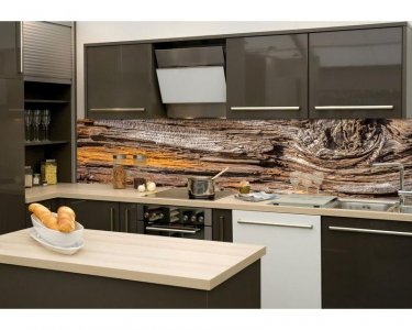 Samolepicí fototapeta na kuchyňskou linku Kůra, dřevo KI260-062 / Fototapety do kuchyně Dimex (260 x 60 cm)