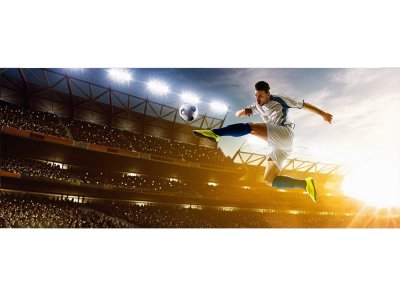 Vliesová fototapeta Fotbalový hráč 375 x 150 cm panoramatická + lepidlo zdarma / MP-2-0306 vliesové fototapety na zeď DIMEX