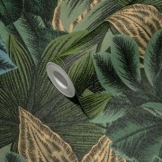 Vliesová tapeta tropické listy, džungle - modrá, zelená 4002392224 (0,53 x 10,05 m) A.S.Création