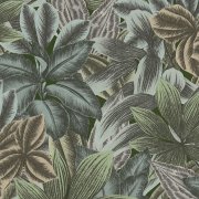 Vliesová tapeta tropické listy, džungle - modrá, zelená, šedá 4002392223 (0,53 x 10,05 m) A.S.Création