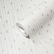 Vliesová tapeta retro bílá metalická 388221 / Tapety na zeď 38822-1 BOS - battle of style (0,53 x 10,05 m) A.S.Création