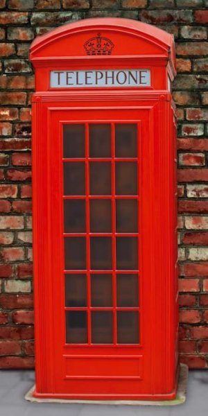 Samolepicí fototapeta na dveře Britská telefonní budka D020 / Dveřní fototapety (95 x 210 cm) Dimex