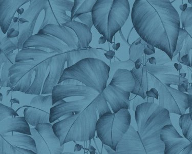 Vliesová tapeta 36627-1 modré palmové listy / Vliesové tapety na zeď 366271 Colibri (0,53 x 10,05 m) A.S.Création