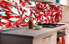 kuchyňská tapeta červený krystal
