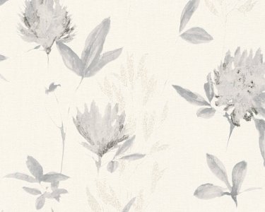 Vliesová tapeta 34498-1 květy, šedá / Vliesové tapety na zeď 344981 Dimex 2020 (0,53 x 10,05 m) A.S.Création