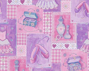 Dětská papírová tapeta 30597-1 dívčí, růžová, fialová / Papírové tapety pro děti 305971 Boys and Girls 6 (0,53 x 10,05 m) A.S.Création
