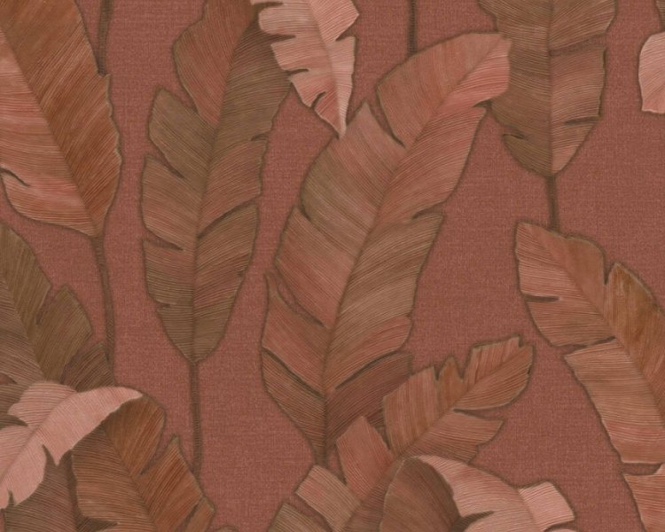 Vliesová tapeta palmové listy - červeno-hnědá 4002392181 (0,53 x 10,05 m) A.S.Création