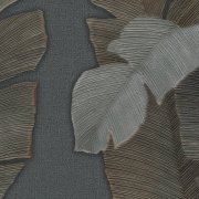 Vliesová tapeta palmové listy - hnědá, petrolejová 4002392183 (0,53 x 10,05 m) A.S.Création