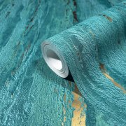 Vliesová tapeta modrá, zlatá betonová stěrka, beton 0,53 x 10,05 m / Tapety na zeď City Romance 35167 Marburg