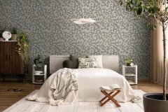 Vliesová tapeta šedá, zelená - rostlinný vzor 791481 / Tapety na zeď Nordic Feeling (0,53 x 10,05 m) A.S.Création