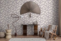 Vliesová tapeta chmýří odkvetlé pampelišky - fialová, šedá, modrá 791512 / Tapety na zeď 79151-2 Nordic Feeling (0,53 x 10,05 m) A.S.Création