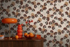 Vliesová tapeta chmýří odkvetlé pampelišky - hnědá, šedá, červená 791514 / Tapety na zeď 79151-4 Nordic Feeling (0,53 x 10,05 m) A.S.Création