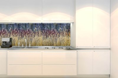 Samolepicí fototapeta na kuchyňskou linku Zimní rákosí 180 x 60 cm / KI-180-170 / Fototapety do kuchyně Dimex