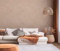 Vliesová tapeta na zeď 389213 - 3D mozaika, strukturovaná, béžová, krémová, měděná, metalická, oranžová - tapeta z kolekce Terra od výrobce A.S.Création