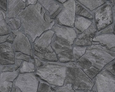 Vliesová tapeta černé kameny, kamenná stěna 389367 / 3893-67 Tapety na zeď Terra (0,53 x 10,05 m) A.S.Création