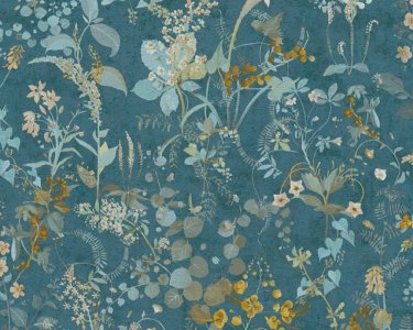 Vliesová květy, rostliny modrá 388253 / Tapety na zeď 38825-3 BOS - battle of style (0,53 x 10,05 m) A.S.Création