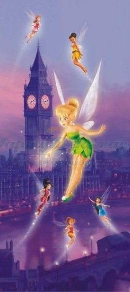 Fototapeta Fairies Londýn Big Ben FTDNV-5424 / Fototapety pro děti Disney (90 x 202 cm) AG Design
