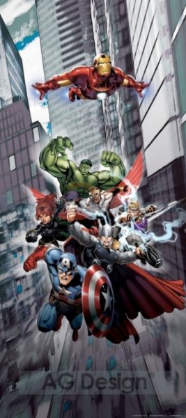 Fototapeta dětská 1-dílná / Fototapety dětské (90 x 202cm) Marvel Avengers FT1823 AG Design