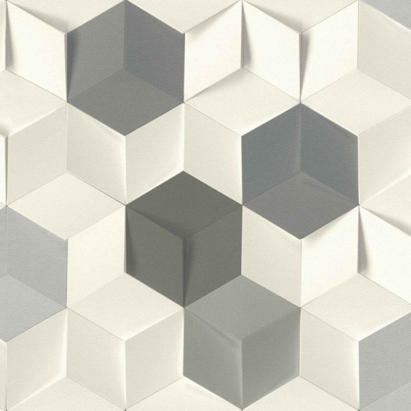 Vliesová 3D tapeta 622348 geometrická, béžová, krémová, šedá / Vliesové tapety na zeď Aldora 2020 (0,53 x 10,05 m) Rasch